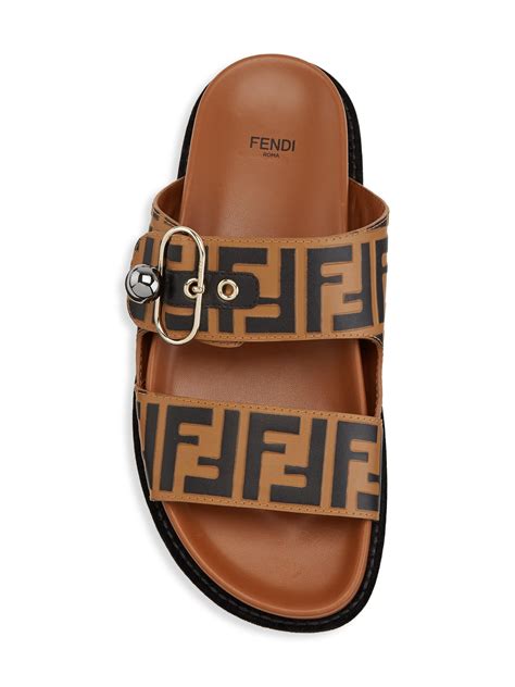 fendi brown sandals|Fendi flat sandals women.